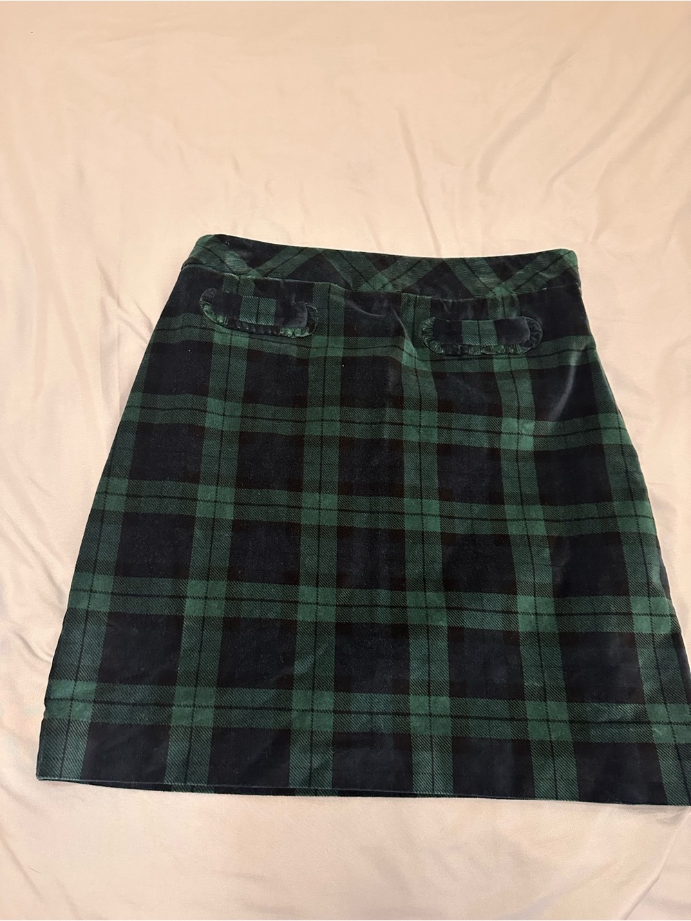 Talbots Green and Navy Plaid Mini Skirt